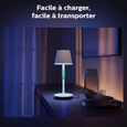 Philips White and Color Ambiance, lampe à poser portable Hue Belle, compatible Bluetooth, blanche-4
