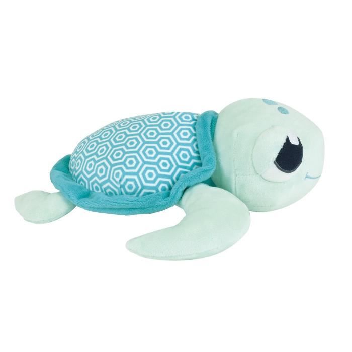 JEMINI 040757 MA Petite Carapace Peluche Tortue Lumineuse Naturelle Fonctionne sans Pile +/- 25 CM, Bleu