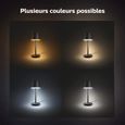 Philips White and Color Ambiance, lampe à poser portable Hue Belle, compatible Bluetooth, blanche-5