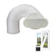 Tuyau d'évacuation climatiseur portable extensible 15 cm 22-150 cm, raccord filetage antihoraire, blanc