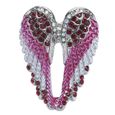 Broche Bijoux Femme Homme Strass Ange Aile pour Décoration Pull Costume Mode Vintage Broche Rose-0