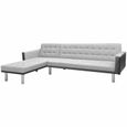 6267JOLI® Canapé d'angle réversible convertible Sofa de salon Confortable• Canapé-lit Scandinave tissu 218 x 155 x 69 cm Noir et Gri-0