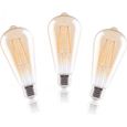 3x Ampoules LED Filament Retro E27 Dimmable 8W Équivalent 80W Blanc Chaud 800LM Ampoule de verre Décoration intérieur Edison Vintage-0