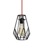TOSEL Suspension 1 lumière - luminaire intérieur - acier noir - Style urbain - H85cm L17cm P17cm