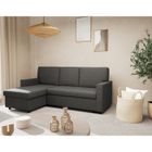 BESTMOBILIER Meiya - canapé d'angle réversible 4 places convertible avec coffre en tissu - Gris foncé