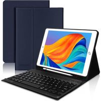 Étui Clavier pour IPad 9.7",iPad 6-5 Gen-2018-2017,iPad Air 2-1-2014-2013, AZERTY Clavier Bluetooth pour iPad 9.7 Pouces, Ble[O856]