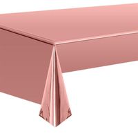 DAMILY® NAPPE DE TABLE JETABLE - Nappe rectangulaire Nappe en Aluminium décoration de fête d'anniversaire 137x274CM - Rose