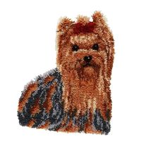 Crochet de loquet Kits de tapis bricolage broderie couture crochet artisanat point de croix motif animal décoration chien poil long