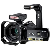 Caméra vidéo 4K ORDRO UHD Vision Nocturne Vlog Chasse aux fantômes caméra caméscope pour Youtube écran Tactile IPS 3,1" avec