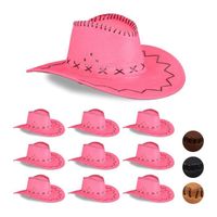 Chapeau cowboy RELAXDAYS - modèle rose pour adulte - style far ouest - accessoire de déguisement