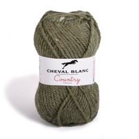 Laines Cheval Blanc - COUNTRY TWEED fil à tricoter 74% acrylique 10% alpaga 10% laine 6% viscose 50g - Fil tweedé pour tricot et cro