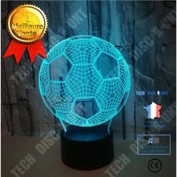 TD® LAMPE A POSER Mixte - Touchez Creative Football 3D Petite lampe de table Veilleuse 7 couleurs - noir NY™