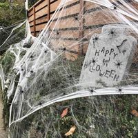 TD® Halloween decoration araignée coton maison hantée bar KTV scène disposition araignée soie toile d'araignée accessoires
