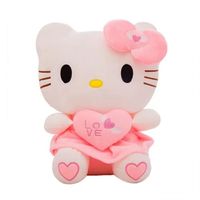 Cute Hello Kitty peluche chaton peluche chats Kawaii peluche peluche poupée étreinte oreiller avec coeur d’amour 25cm
