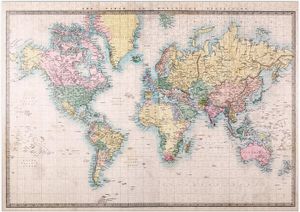 PUZZLE Carte du Monde D'après La Projection De Mercator, 