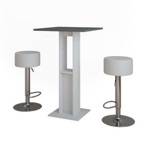 Table de bar VICCO VEGA blanche, comptoir de bar, table mange-debout, table