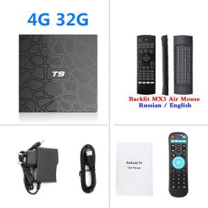 RÉCEPTEUR - DÉCODEUR   Ue Plug - 4G32G MX3 - Boîtier Smart TV T9, Android