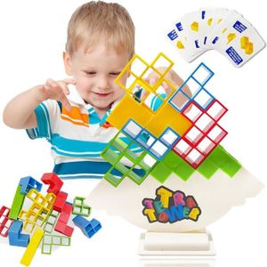 ASSEMBLAGE CONSTRUCTION Tetris Tower Balance,Decompression Balance Building Blocks, Balancing Stacking Toys for Kids Adults,Blocks Puzzle Tetris,48Pcs
