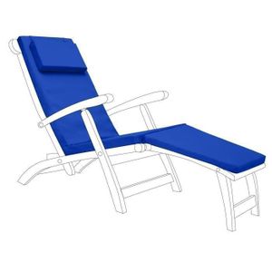 COUSSIN D'EXTÉRIEUR Gardenista Coussin bain de soleil d'extérieur, coussin de chaise longue de jardin pliable et résistant à l'eau, appui-tête, Bleu