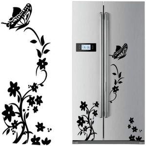 1 Black Classic Autocollant Mural Fleur de vigne décoration d'intérieur 30*105cm Amovible partie