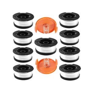 RIVERSHINE 8 Bobines Fil + 2 Couvercles + 2 Ressorts A6481/A6485 – Compatible Black+Decker GL/STC – Fil Coupe-Bordure Qualité Premium