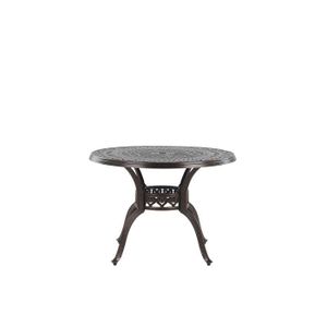 TABLE DE JARDIN  Table de jardin ronde en aluminium marron foncé - Beliani Salento