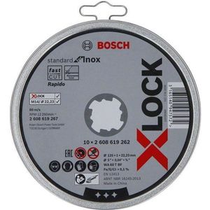 DISQUE DE DÉCOUPE BOSCH 10 disques à tronçonner plats X-LOCK 125mm - Standard for Inox
