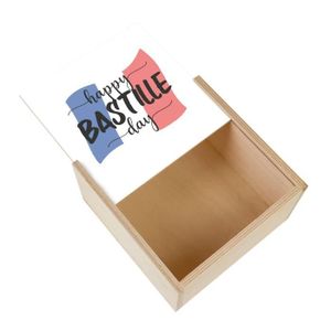 Boîte cadeau Boite Coffret en Bois - Happy Bastille Day 14 Juil