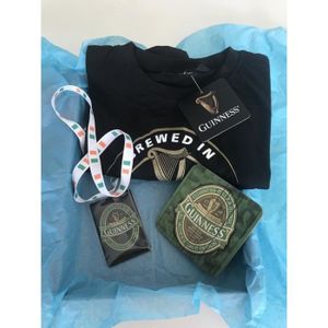 T-SHIRT Coffret Cadeau Homme T-Shirt Noir Guinness et 3 go