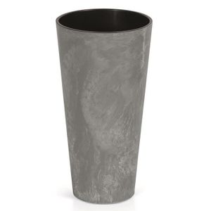 JARDINIÈRE - BAC A FLEUR Prosperplast Tubus Slim Effect Pot en plastique Pot avec réservoir en gris foncé, 76,2 (H) x 40 (La) x 40 (P) cms
