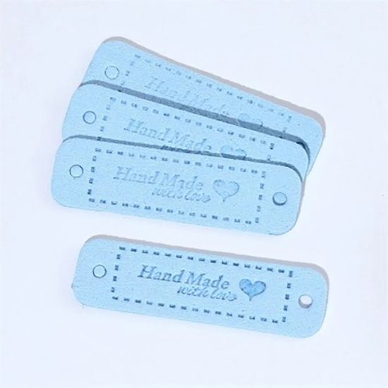 100 Étiquettes En Cuir PU 1x4cm - Pour Vêtements, Sacs, DIY - Marquage Personnalisé - Lot Économique