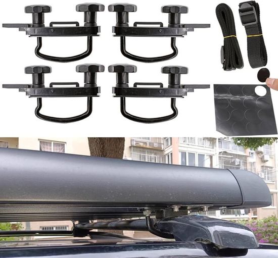 Enowelir Ensemble De 4 Supports Universels En U Pour Coffre De Toit Avec 8 Ecrous De Blocage 91991771