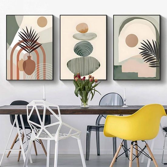 Lot De 3 Posters De Qualité Supérieure, Art Mural, Toile Moderne, Sans