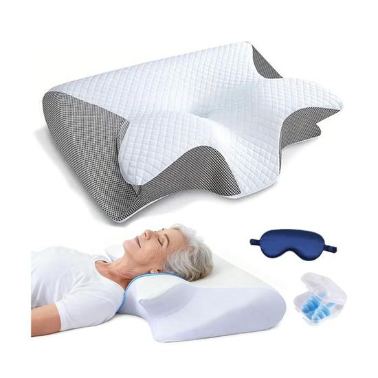 Oreiller à mémoire de forme papillon pour les douleurs au cou, oreiller ergonomique cervical pour le sommeil latéral, le sommeil supin et le ventre 15 Oreiller à mémoire de forme papillon pour les douleurs au cou, oreiller ergonomique cervical pour le sommeil latéral, le sommeil supin et le ventre 15