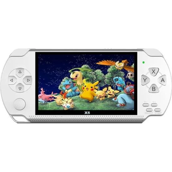 Console de jeu portable X6 - PSP - 8Gb - Écran 4,3 pouces - Appareil photo - E-book - Blanc