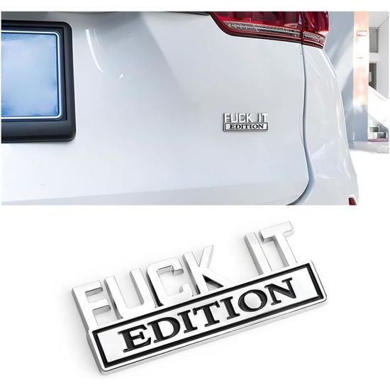 Autocollant "FUCK-IT Edition" Argent & Rouge - Pour Voiture, Camion, Anti-rouille (neuf)