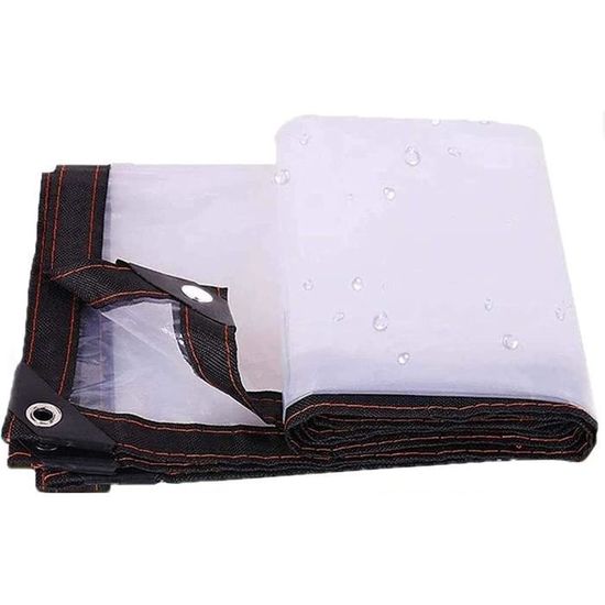 AMXFS Bâche De Protection Transparente Avec œillets En Polyéthylène, 1 X 3,4 M, Imperméable En Maille Filet - Épaisseur De La Bâche Polyvalente : 0,3 Mm