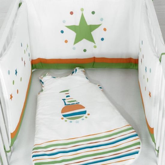 Ensemble Tour De Lit Et Gigoteuse Jungle Blanc Cdiscount Puericulture Eveil Bebe
