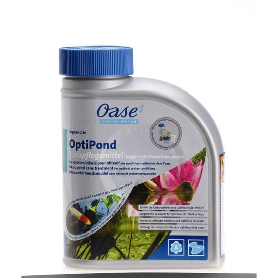 Oase AquaActiv OptiPond 500ml - Conditionneur Eau Bassin - Équilibre PH Et Dureté