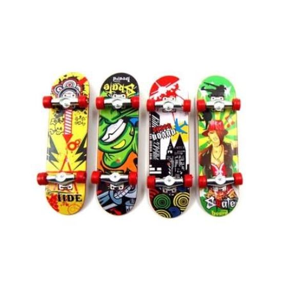 Motif Al/éatoire Mini Planche /à roulettes 4 Pack Skateboard de Doigt Fingerboard Jouet Finger Skate Boarding Boy Enfants Cadeau