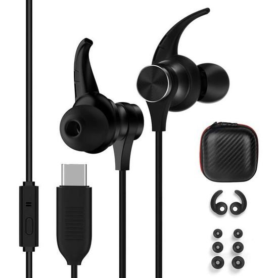 Audio avec Microphone pour Huawei P30 Pro Anti-Bruit Casque Argent P20 Écouteurs Filaire Losvick Écouteurs USB Type C Intra-Auriculaires Mate 20 Pro et Autres appareils dinterface de Type C 
