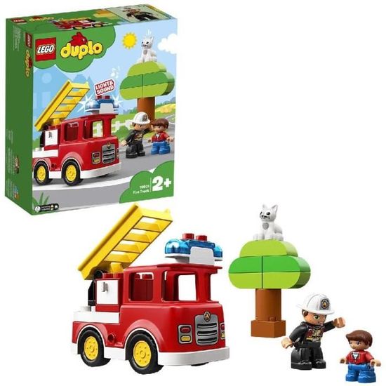 LEGO - Le camion des pompiers avec échelle - 2 à 4 ans - JEUX, JOUETS -   - Livres + cadeaux + jeux