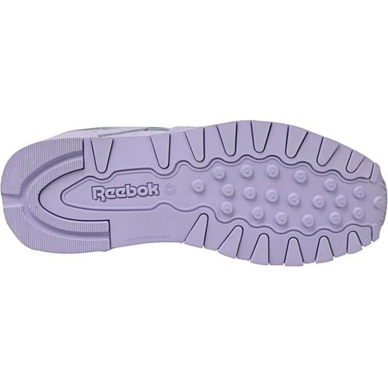 Baskets Enfant Mixte - REEBOK - Classic Leather BD5543 - Cuir - Violet - Lacets - Plat