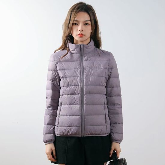 Doudoune Matelassée Femme Courte Légère à Capuche – Manteau Mi-Saison Automne Hiver, Parka Légère Et Chaleureuse