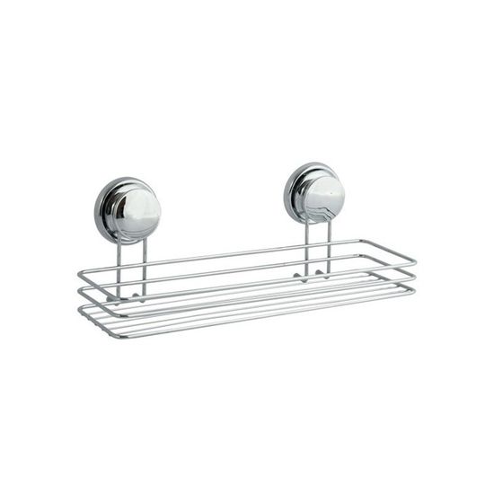 MSV Étagère de douche d'angle avec ventouses Bambou et acier 2 niveaux MSV Étagère de douche d'angle avec ventouses Bambou et acier 2 niveaux