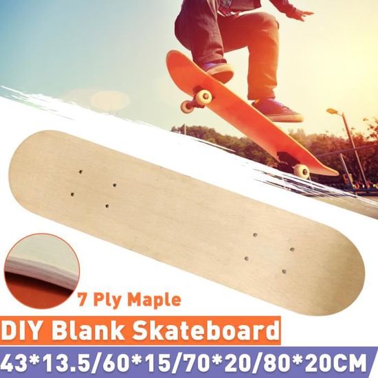 BRAVOTW 1PCS Planche à Roulette Skate-board 7 Couches d'érable DIY 43X13.5cm