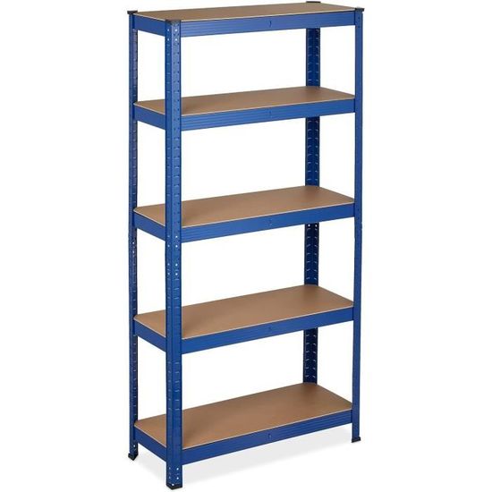 Étagère Métallique Industrielle 180x60x40 Cm - 5 Plateaux Réglables, Charge 175 Kg Par Niveau - Garage, Atelier, Cave
