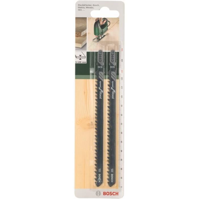 Bosch Accessories 2609256723 HCS - T 101 AO Lame de scie sauteuse pour Coupe courbe Epaisseur 1,5-15 mm Longueur 82 mm