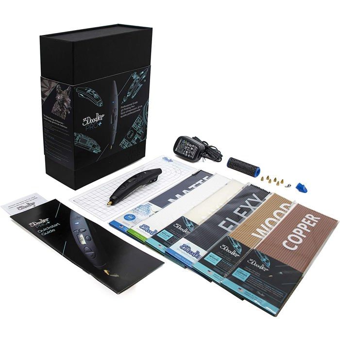 Stylo dImpression 3D Pro+ – 3DOODLER – Noir – Pack dapprentissage 3D