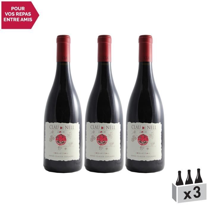 Clau de Nell Cabernet Franc Rouge 2014 - Lot de 3x75cl - Appellation AOC Anjou - Vin Rouge du Val de Loire - Cépage Cabernet Franc